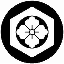 【送料無料】家紋シール 鉄砲亀甲に花角 丸型 or 四角 KS-6611