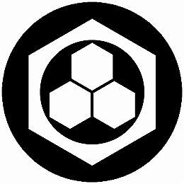 【送料無料】家紋シール 鉄砲亀甲に三つ盛り日向亀甲 丸型 or 四角 KS-6612