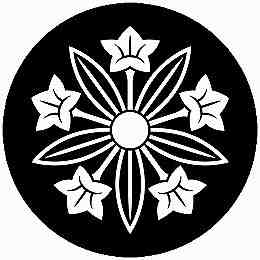 【送料無料】家紋シール 葉陰竜胆車 丸型 or 四角 KS-6649