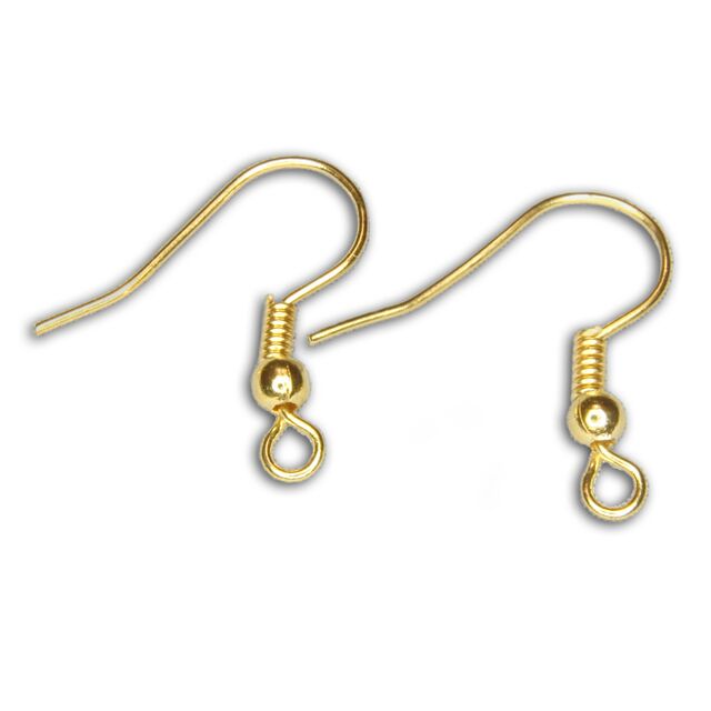 【壊れにくい高品質タイプ】ピアスフック/ハンドメイド用 100個(50ペア) 実は少し多めの(52ペア) ゴールドカラー(金色) フィッシュアイピアス金具