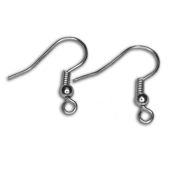 壊れにくい高品質タイプ】ピアスフック/ハンドメイド用 100個(50ペア) 実は少し多めの(52ペア) プラチナカラー(銀色) フィッシュアイピアス金具