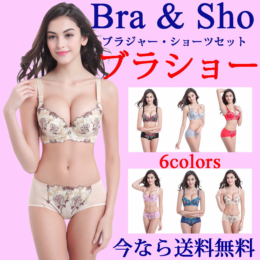 【全6色】ブラジャー&ショーツセット 脇肉 背肉 スッキリ 脇高 下着 ブラショー 送料無料