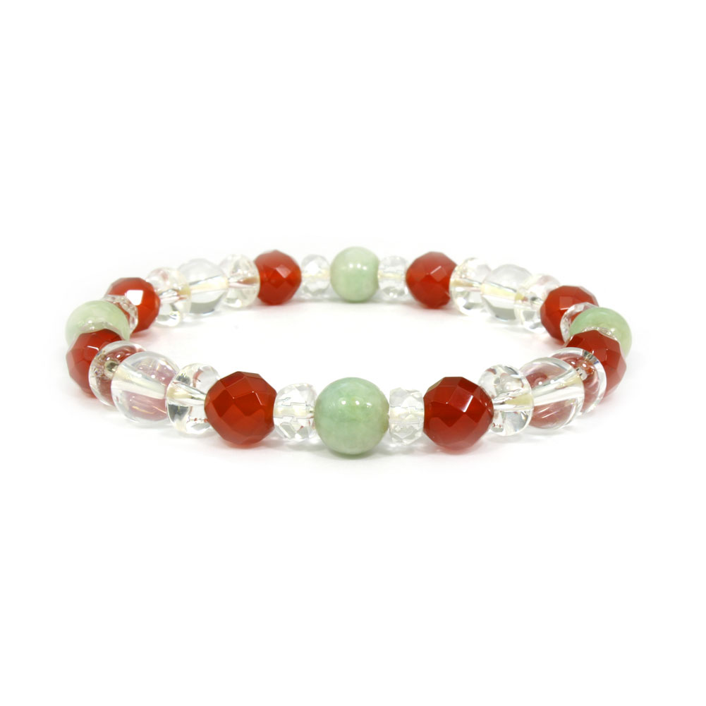 【楽天市場出店20周年記念売り尽くし価格設定中！！】　プレゼント最適　敬老の日　5月 7月 4月誕生石 ジェイド 翡翠 レッドアゲート 水晶 クリスタル ブレスレット(4)