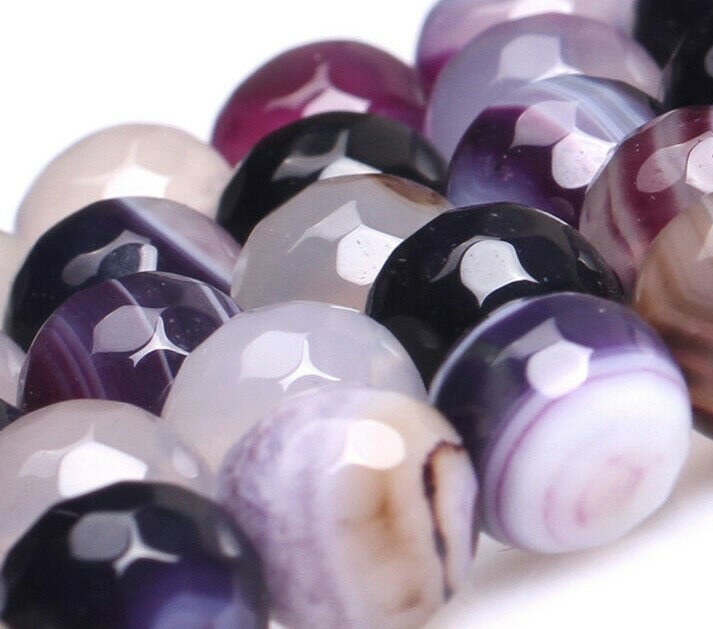 【h壊れにくい高品質タイプ】★半連売り★約12mm 128面カット メノウ 染め 紫 [Agate] 紫色 《half-ren-agct-pp-12》[インガ.ツ]【クリスタル神戸】