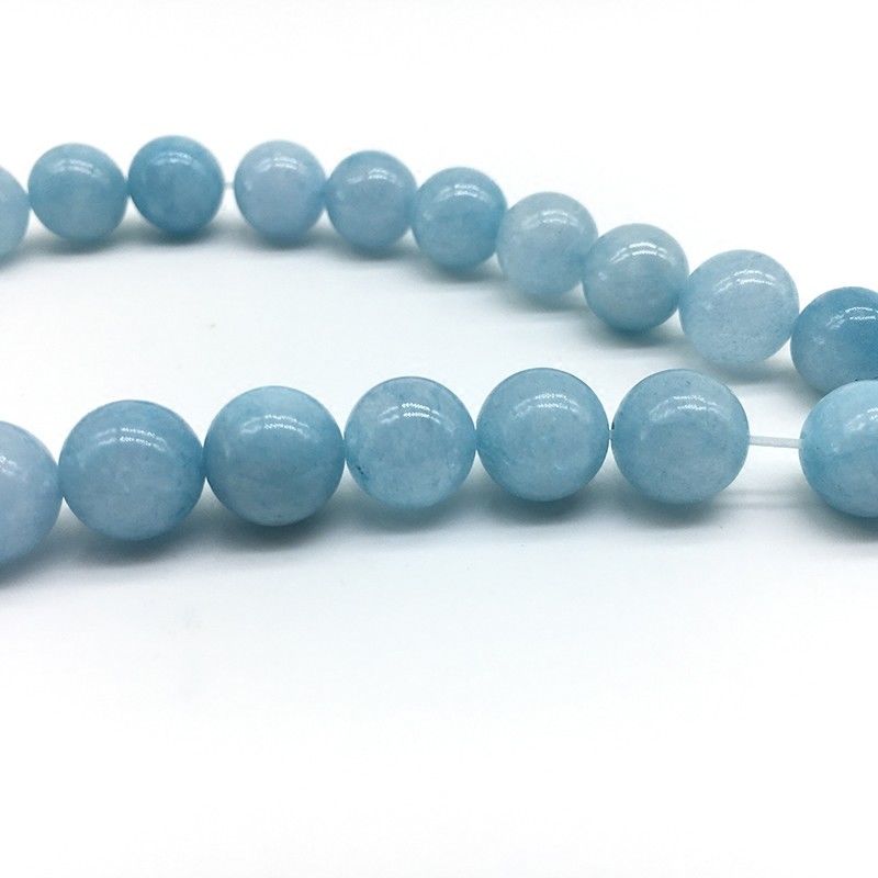 【h壊れにくい高品質タイプ】★半連売り★約08mm 丸珠 アクアマリン[Aquamarine] 空色 《half-ren-aqua-sb-08》[ミダガ.ツ]【クリスタル神戸】 1