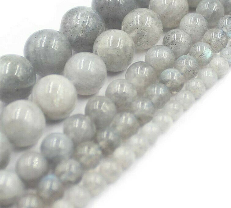 【h壊れにくい高品質タイプ】★半連売り★約08mm 丸珠 ラブラドライト [Labradorite] 灰色 《half-ren-labr-gy-08》[シシツ]【クリスタル神戸】