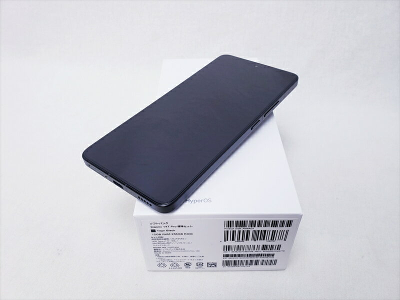 A402XM チタンブラック /Xiaomi 14T Pro 【 SIMFREE】、softbank、新品同様、未使用品
