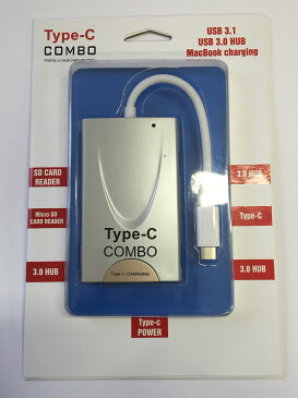 【送料無料】Type-C - カードリーダー&USB3.0 HUB×3 マルチコネクション キット　USB3.1充電アダブタ