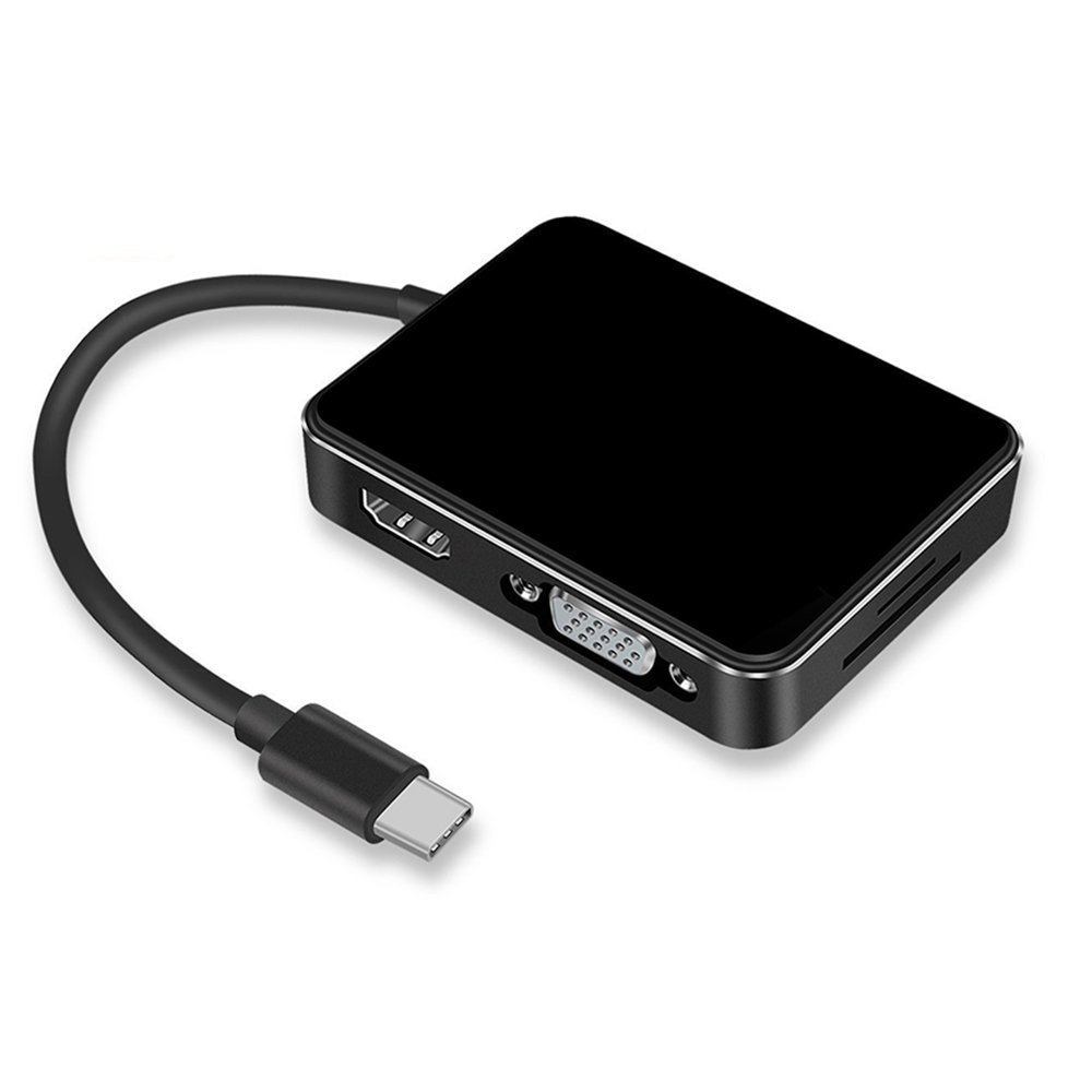 yzType-C to HDMI / VGA J[h[_[ 7in1 USBnu Type-C Hub USB 3.0|[g / HDMI / VGA / SD / TFJ[h[_[ 4KΉ @\ ^ MacBook / ChromeBook PixelΉ