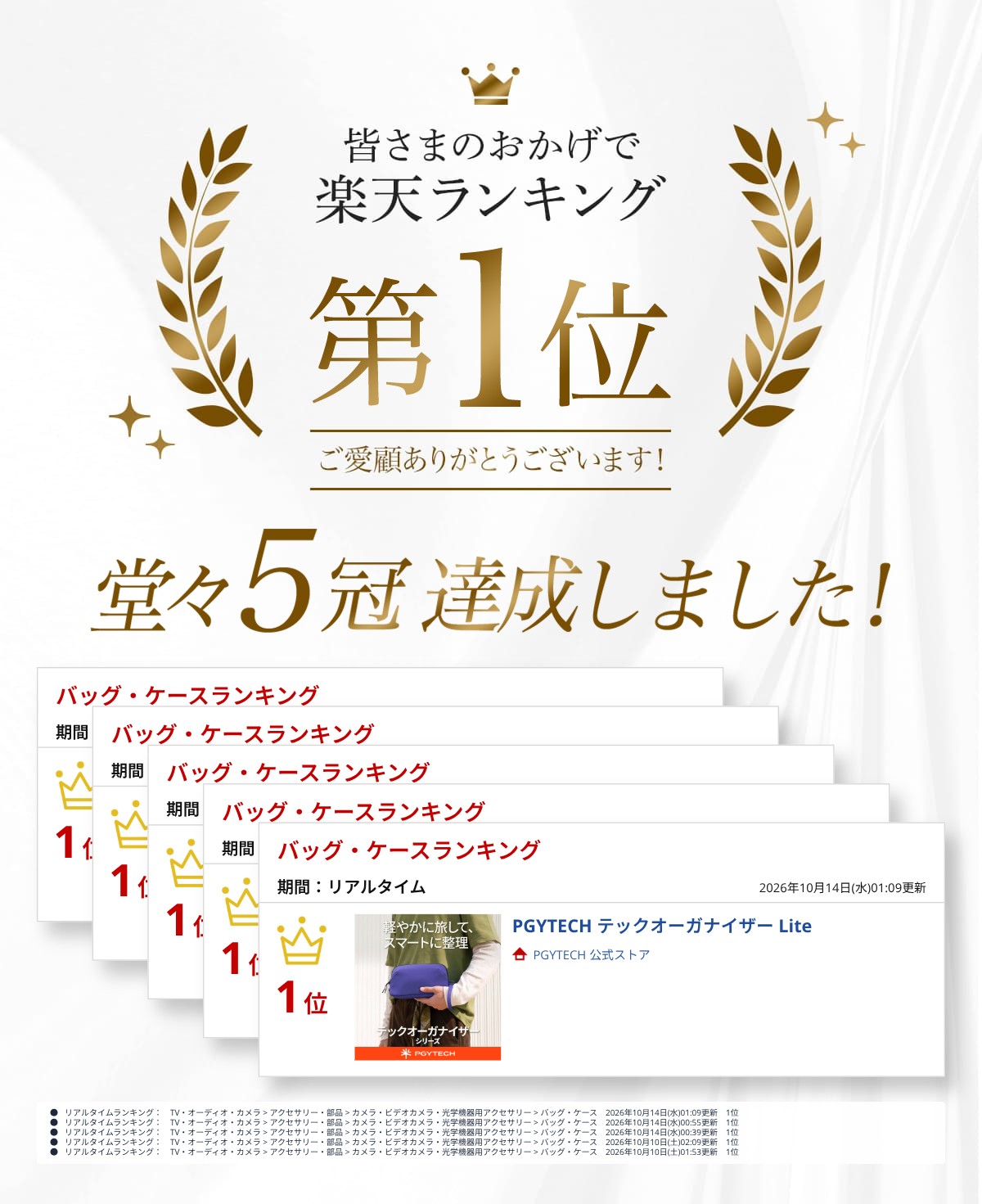 【楽天1位受賞】 PGYTECH テックオーガナイザー Lite ガジェットポーチ デジタル収納ポーチ トラベルポーチ Pocket 3 アクセサリー収納 軽量 コンパクト 仕切り付き カードスロット ペン収納 AirTagポケット 撥水 ナイロン サイドハンドル バッグインバッグ pgytech-10000216 PGYTECH 公式ストア サンプル画像2