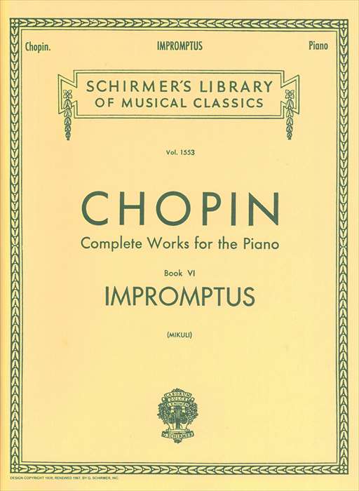 ピアノ 楽譜 ショパン | 即興曲集 (ミクリ校訂版) | Complete Works for the Piano Book 6 IMPROMPTUS 