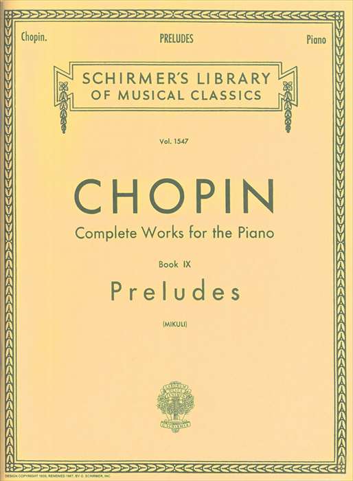 ピアノ 楽譜 ショパン | 前奏曲集 (ミクリ校訂版) | Complete Works for the Piano Book 9 Preludes 