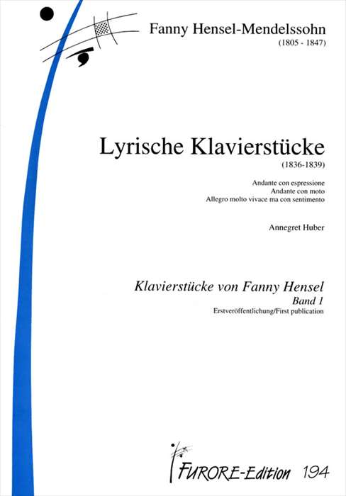 ピアノ 楽譜 ファニー・メンデルスゾーン | 抒情的ピアノ小品集 1836〜1839年作 | Lyrische Klavierstucke