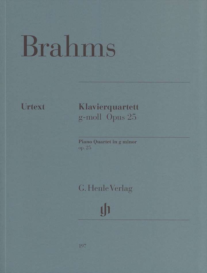 ピアノ 楽譜 ブラームス ピアノ四重奏 ト短調 作品25 Piano Quartets in g minor Op.25