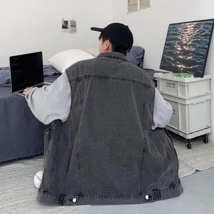 デニム 袖なし オーバーサイズ ジャケット デニムベスト ノースリーブ トップス メンズ 春 レイヤード ゆったり 重ね着 ベスト デニムジャケット 前開き ポケット付き ウォッシュ加工 お洒落 カジュアル ヴィンテージ BF風 ストリート 送料無料