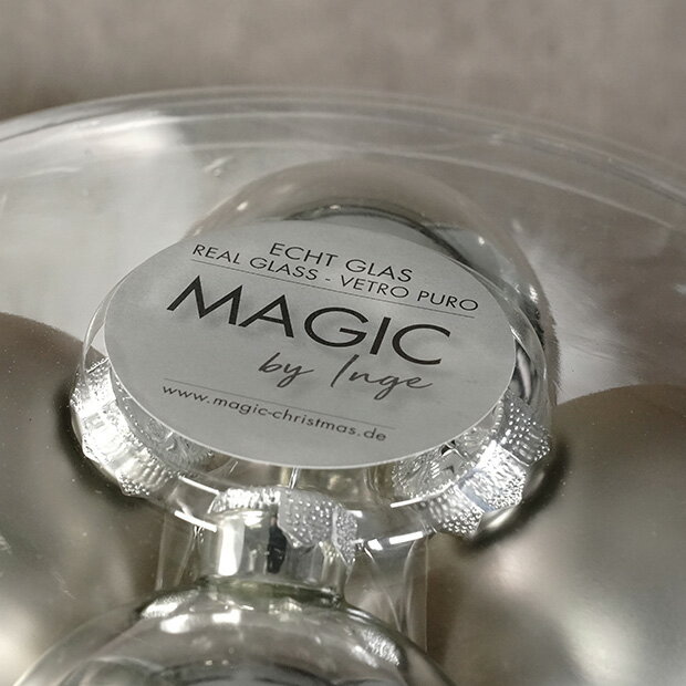 INGE-GLAS GOODS 8cm玉/シルバーガラスボール1個入りクリスマスツリー オーナメント ガラス製 ボール セット シルバー 8cm シャイニー マット 艶あり 艶なし 12個入