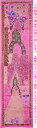 【インド直輸入】古布パッチワーク タペストリー タテ長 45cmx175cm ピンク色系 ラジャスタン ジャイプル PTA-0101
