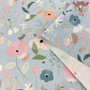 【最低30cmから10cm単位 切り売り】Westfalenstoffe ☆Capri flower☆ハリネズミ 花 鳥 ピンク ブルー グリーンウエストファー...