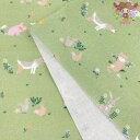 【最低30cmから10cm単位 切り売り】Westfalenstoffe ☆Capri green☆犬 ぶた うさぎ アヒル ブラウン グリーン グレーウエスト...