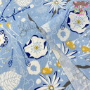 Westfalenstoffe カットクロス【約48cmx48cm】 ☆Mainau☆花 植物 ブルー イエロー ホワイトウエストファーレンストッフ コットン1...