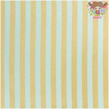 Rico Designファブリック☆ストライプ ミントゴールド(約50cmx140cm)☆ドイツ製 コットン100％ カットク..