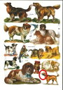 【訳あり商品】ドイツ製 クロモス☆牧羊犬と猫と小鳥 動物☆(Hunde)デコパージュ コラージュ スクラップピクチャー ダイカット エンボス アンティーク