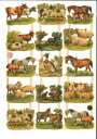 ドイツ製 クロモス☆牧場の動物たち 馬 牛 羊 ブタ☆(Bauernhoftiere)デコパージュ コラージュ スクラップピクチャー ダイカット エンボス アン...