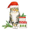 PPD ペーパーナプキン☆Christmas Kitty☆(1枚・バラ売り)クリスマス 猫 キャット 可愛い お洒落 素敵 デコパージュ ハンドメイド