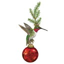 PPD Vicki Sawyerシリーズ 可愛い ペーパーナプキン デコパージュ☆モミの枝をかぶったハチドリとオーナメント 動物☆(Franklin )(1枚/...