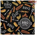 Paw 可愛い ペーパーナプキン デコパージュ☆バーベキューパーティー BBQ ブラック☆(BBQ Party black)(1枚/バラ売り)