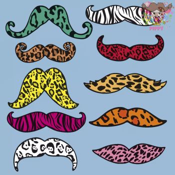 Paper+Design ペーパーナプキン デコパージュ☆ワイルドな口ひげ 髭 アニマル柄☆(Wild moustaches)（1枚/バラ売り）