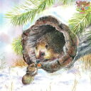 Ambiente ペーパーナプキン☆ハリネズミの友達 雪 冬 動物☆(New Friend)(1枚/バラ売り)