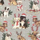 IHR ペーパーナプキン ☆DOGS CELEBRATION grey☆(20枚入り)犬 クリスマス パグ ダックスフンド ラブラドール パグ ボーダーコリー ...