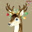 24cmPaper+Design ڡѡʥץ ǥѡΥꥹޥǥ졼 ʥ  ꥹޥ(Deer Baubles)(W24cmL24cm)1/Х