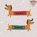Paper+Design ペーパーナプキン デコパージュ☆メリーダックスフンド 犬 雪 クリスマス☆(Merry Dachshund)（1枚/バラ売り）