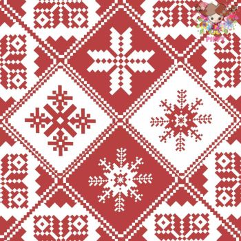 楽天Pippy 2号店Paper+Design ペーパーナプキン デコパージュ☆トラディショナルレッド 雪 スノーフレーク クリスマス☆（Traditions red）（1枚/バラ売り）