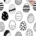 Ambiente ペーパーナプキン☆Easter Eggs All Over Black☆ (1枚/バラ売り) イースターエッグ ブラック イラスト ドット オ...