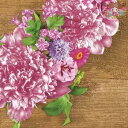 Maki Pol-Mak ☆Pink Wreath with Peonies☆(20枚入り)牡丹 ピンク バラ 花柄 リース ペーパーナプキン デコパージュ