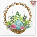 TETE a TETE ペーパーナプキン☆Easter basket catkins☆ （1枚/バラ売り）イースター バスケット たまご 花 デコパージュ 可愛い お洒落 素敵 春柄