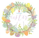 PPD ペーパーナプキン☆Easter Wreath☆(1枚/バラ売り)イースター リース たまご デコパージュ 可愛い 素敵 お洒落 春柄