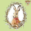 Ambiente ペーパーナプキン☆Bunny Portrait Green☆ (20枚入り) うさぎ バニー ポートレート オランダ 素敵 お洒落 デコパージ...