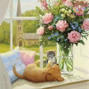 Ambiente ペーパーナプキン☆Relaxing In The Sun☆ (1枚/バラ売り) バラ クッション 猫 犬 花 オランダ 素敵 お洒落 デコパー...