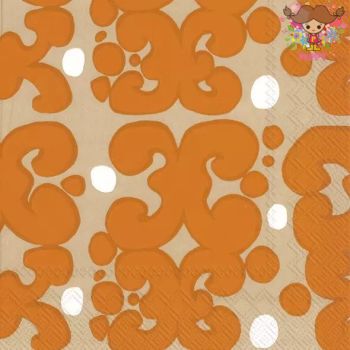 marimekko マリメッコペーパーナプキン ☆KEIDAS orange☆（1枚/バラ売り）ケイダス オレンジ オアシス 北欧 デコパージュ カルトナージュ 素敵 可愛い お洒落