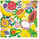 Paw ペーパーナプキン☆Tropical Delight☆(1枚/バラ売り)レモン パパイヤ ドラゴンフルーツ グレープフルーツ カラフル トロピカル フルー...