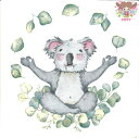 Fasana ペーパーナプキン☆Mr. Koala☆ (1枚/バラ売り)コアラ 動物 ユーカリ 花柄 素敵 お洒落 デコパージュ