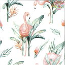 Fasana ペーパーナプキン☆Tropical Paradise☆ (20枚入り)水彩画風 フラミンゴ 鳥 葉 花 ピンク 動物 植物 素敵 お洒落 デコパー...