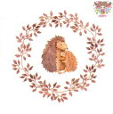Fasana ペーパーナプキン☆Mother hedgehog☆(1枚/バラ売り)ハリネズミ 親子 リース 子供 かわいい デコパージュ