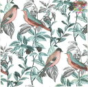 Fasana ペーパーナプキン☆Birds in Love☆(1枚/バラ売り)鳥 ターコイズ リーフ ボタニカル 動物 素敵 デコパージュ