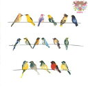 Fasana ペーパーナプキン☆Birds Community☆（1枚/バラ売り）水彩画風 カラフル 鳥 動物 素敵 デコパージュ