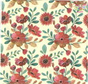 【カクテルサイズ】Fasana ペーパーナプキン☆red floral pattern☆ (1枚/バラ売り)(W24cm×L24cm) フラワー パターン 素敵...